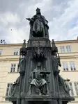 Looking up at Charles IV statue in Prague