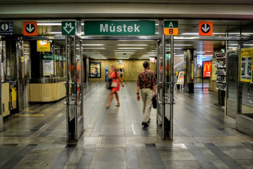 Prague metro station Mustek