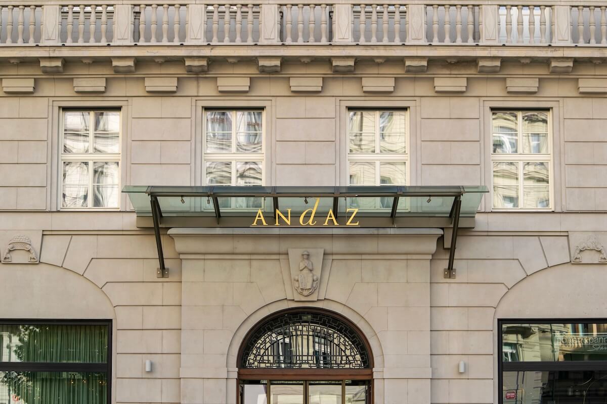 Facade and sign of Andaz hotel
