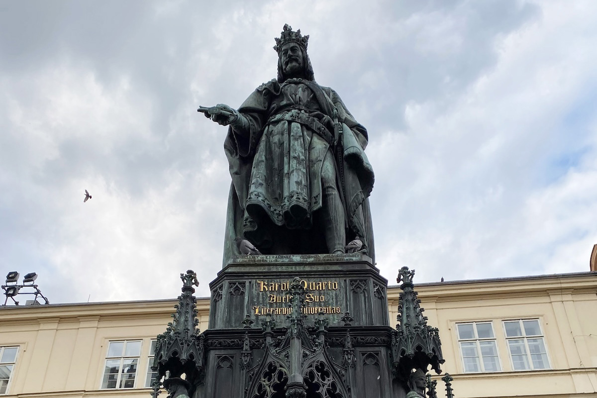 Top of Charles IV statue in Prague