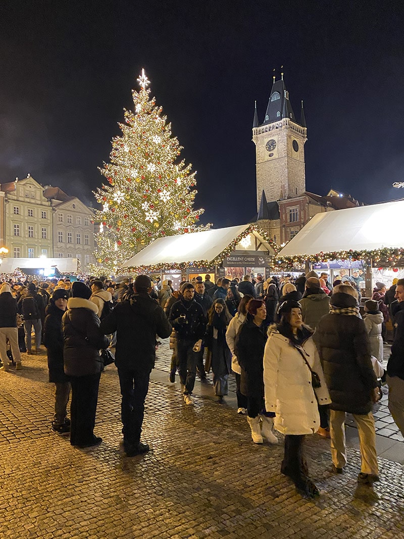 Christmas market in Prague in December