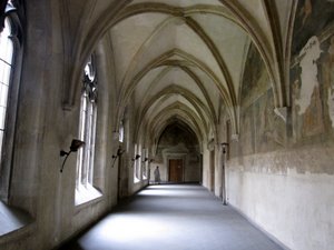 Vaulted ceilings of the hallways in Emauzy