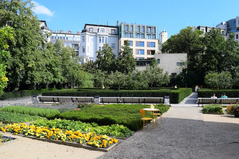 Flowers in Prague's Franciscan Garden in New Town Flowers in Prague's Franciscan Garden in New Town