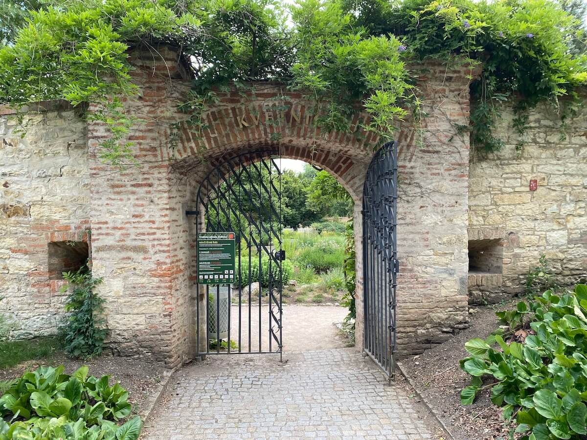 Hunger Wall in Prague with garden entrance Hunger Wall in Prague with garden entrance