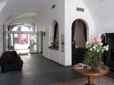 Iron gate hotel Prague reception desk