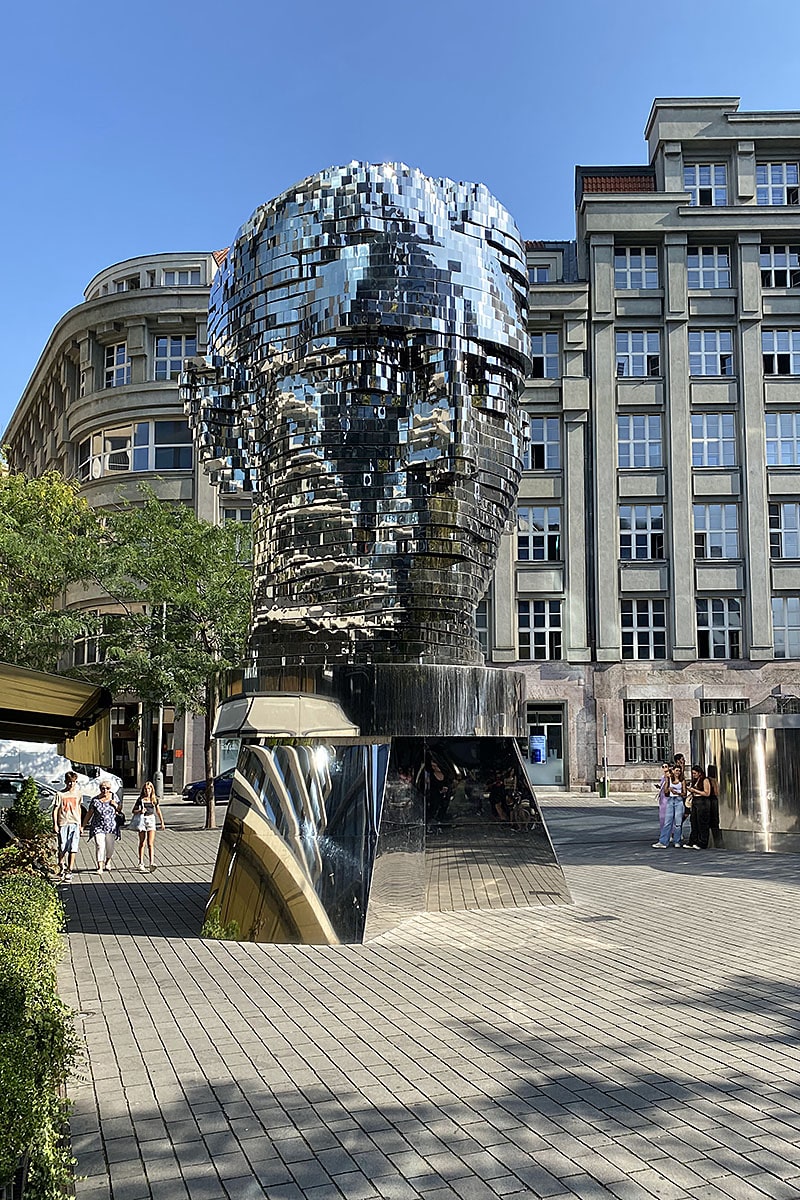 Statue of Franz Kafka by David Cerny in Prague Statue of Franz Kafka by David Cerny in Prague