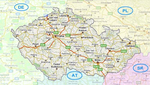 Of prague czech republic map Map of