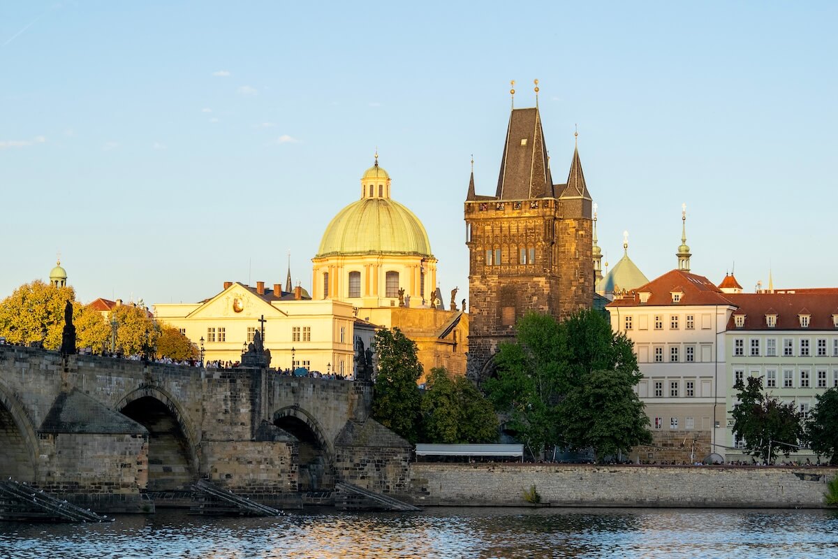 View to Old Town with Charles Bridge and skyline