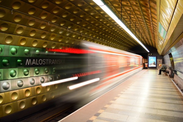 Prague underground metro station