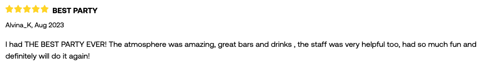 Pub crawl review screenshot from Viator