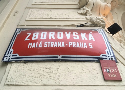 Prague street sign Zborovska