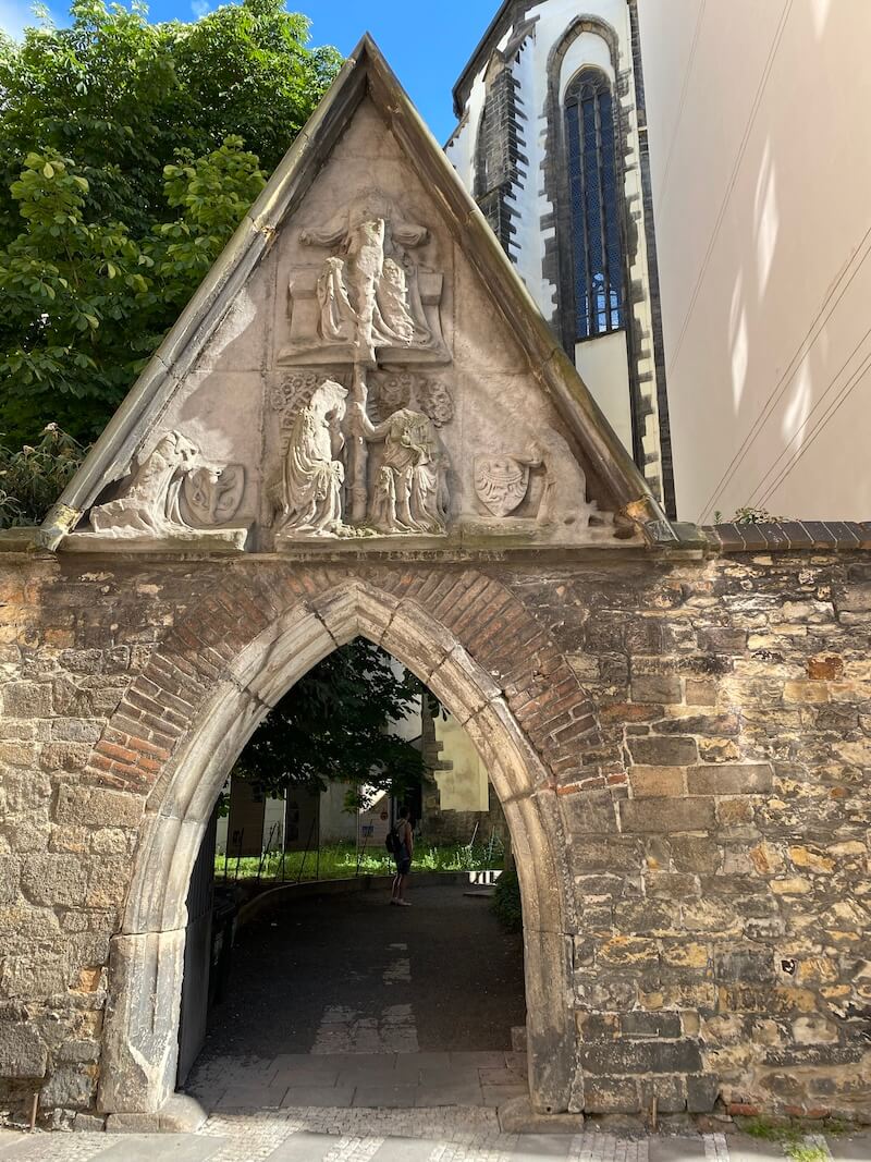 Portal at side of Chruch of Our Lady of the Snows in Prague