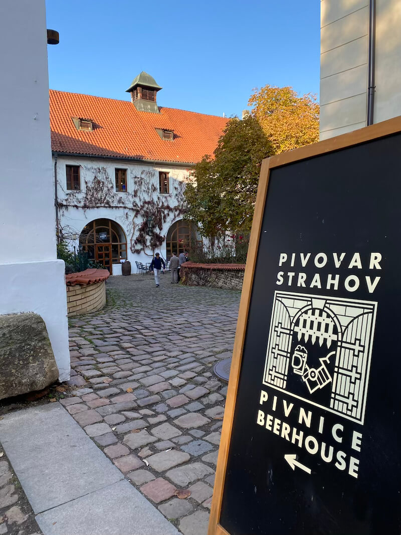 Strahov restaurant sign outside