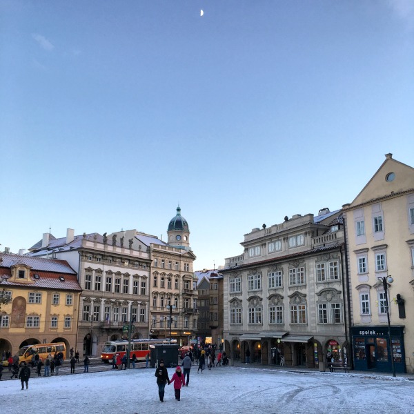 Lesser Town Square is a great spot to sit