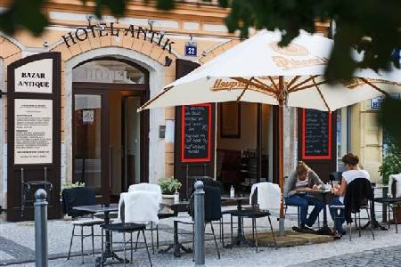 Antik Hotel Prague exterior from street