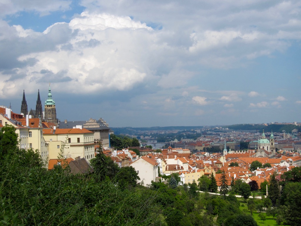 Prague castle from petrin park
