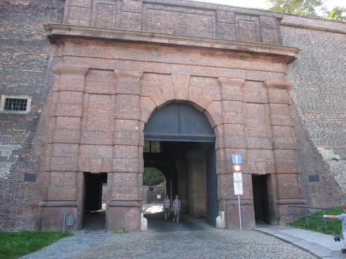 Vysehrad Castle brick entrance
